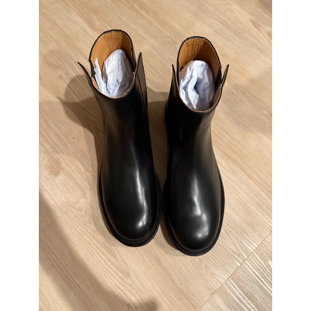 Kinch! Shell Chelsea Boots Black Italian Cow Leather Mens 10.5 Blake Welted